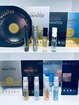 Azzaro Men Perfume Collection Sample Spray Vials 8pc Set