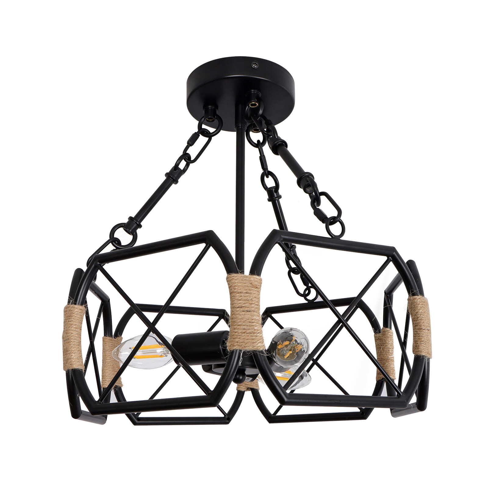 Vintage Farmhouse Semi Flush Mount Ceiling Light for Entryway Hallway