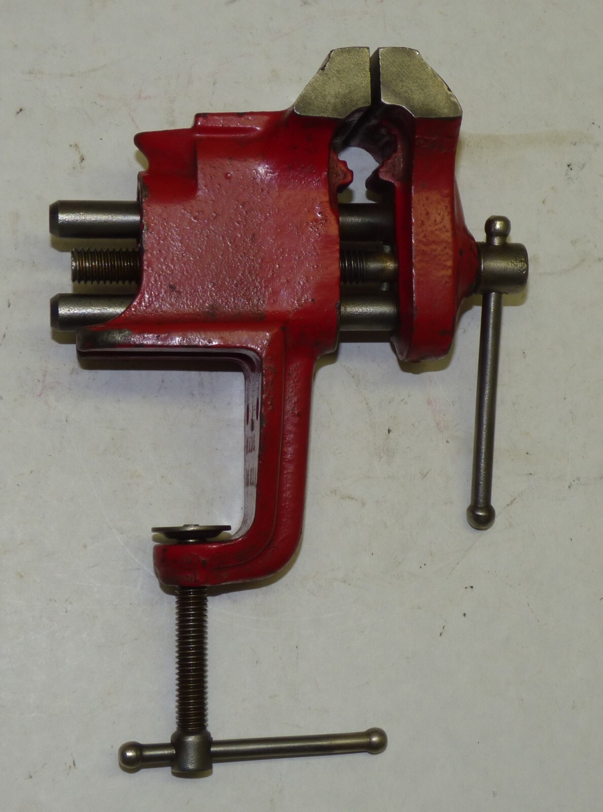 Vintage Cast Iron Utility Machinist Bench Vise Screw Clamp-On Made in USA Sears