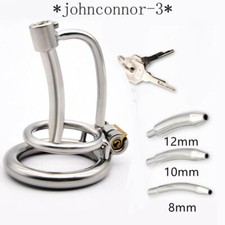 Male Stainless Steel Chastity Cage Belt Device Enlargel Sounds Tube Lock Bondage