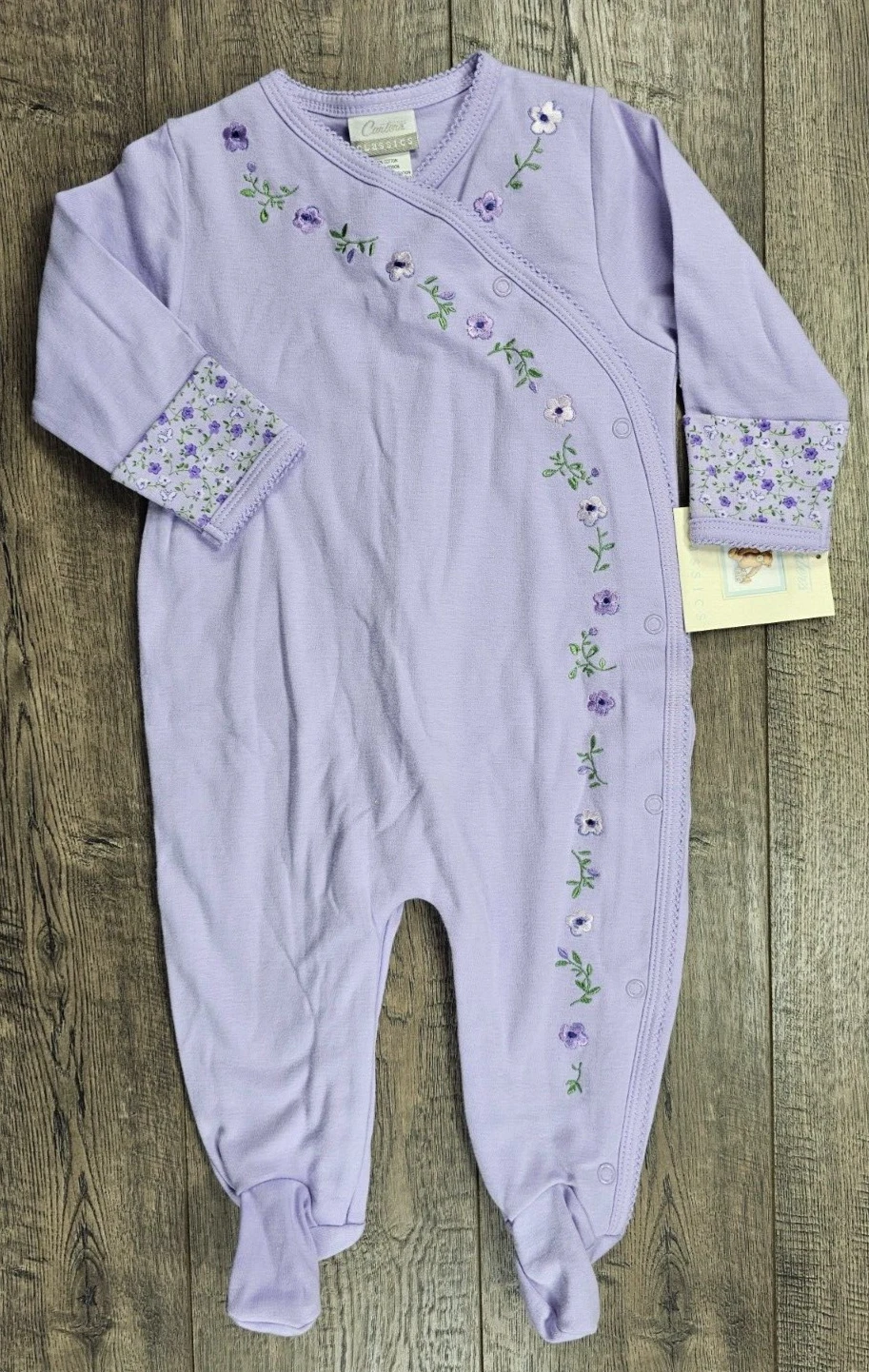 Baby Girl Clothes New Vintage Carter's Classics 6-9 Month Purple Floral Outfit