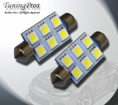 (1 Pair) Set of 2 pcs Map Light Festoon 39mm 1.53'' 6 SMD White LED Bulbs 563 561