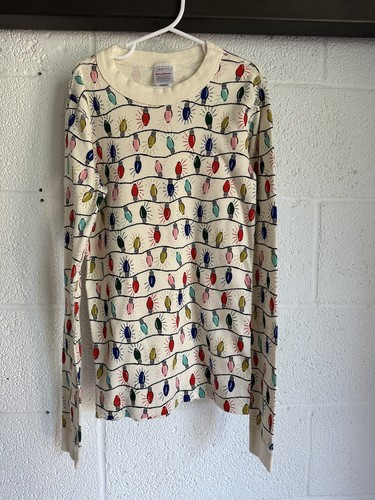 EUC Hanna Andersson Holiday Pajamas SIZE 160 US 14 Multicolor Christmas Lights - Picture 2 of 15