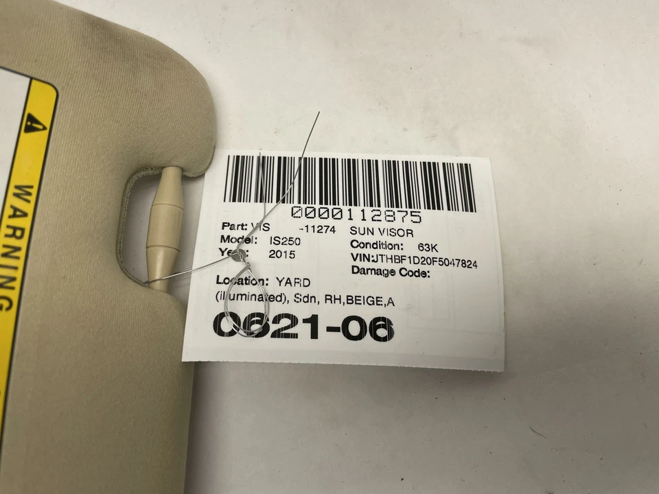 Lexus IS200T IS250 IS300 IS350 2014-2019 lado derecho del pasajero parasol parasol Foto 4 de 4