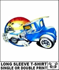 Old School Hemi Tall T Hot Street Rod Outlaw Surf Board Skull Car T-shirt TB30