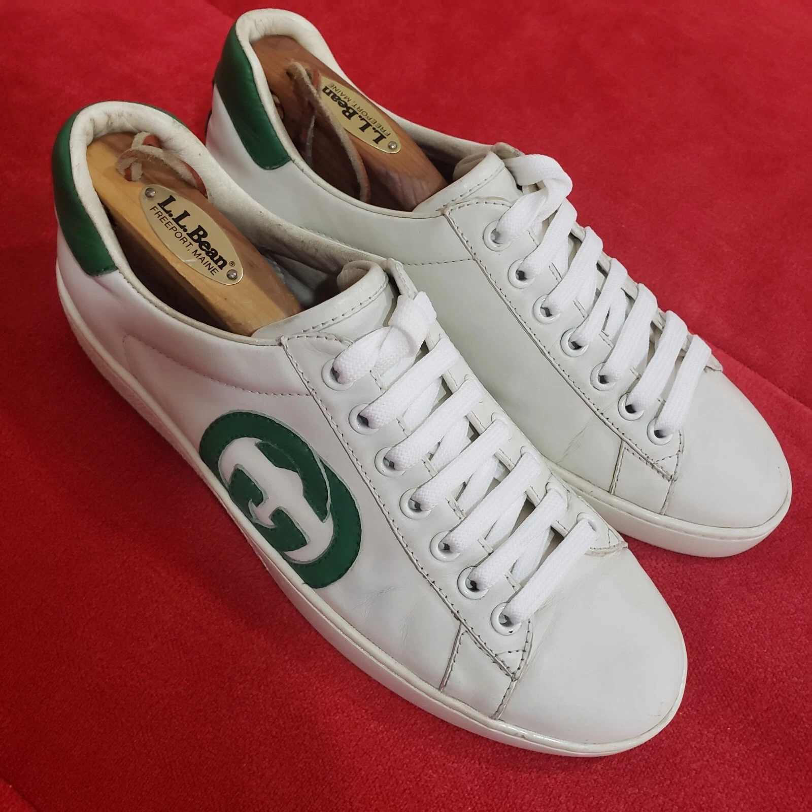 Baskets Gucci Miro cuir blanc souple GG hommes chaussures logo baskets pointure EU 39,5