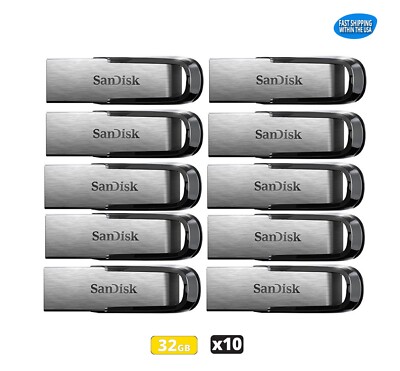 Sandisk Ultra Flair 32GB Flash Drive USB 3.0  Pen Drive Thumb Drive (10 Pack)