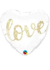 Gold Love Valentine Uninflated Helium Heart Balloon