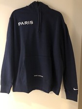 PSG Paris Saint-Germain Club Fleece Pullover Hoodie Nike Soccer NWT jersey Large