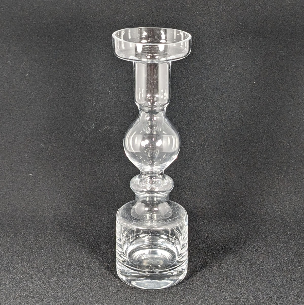 70s Nanny Still Pompadour Clear Glass Hooped Vase for Riihimaen