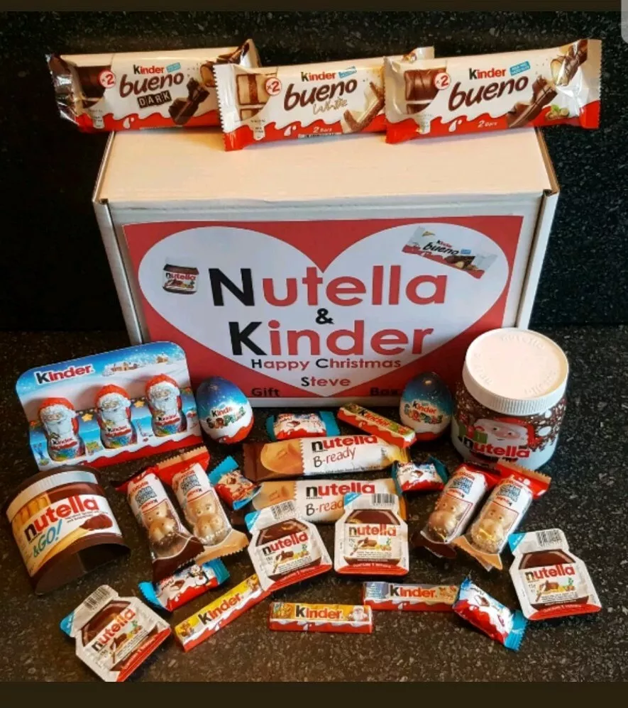 CHRISTMAS NUTELLA & KINDER GIFT BOX SET PERSONALISED | eBay | Boxsäcke & Punchingbälle