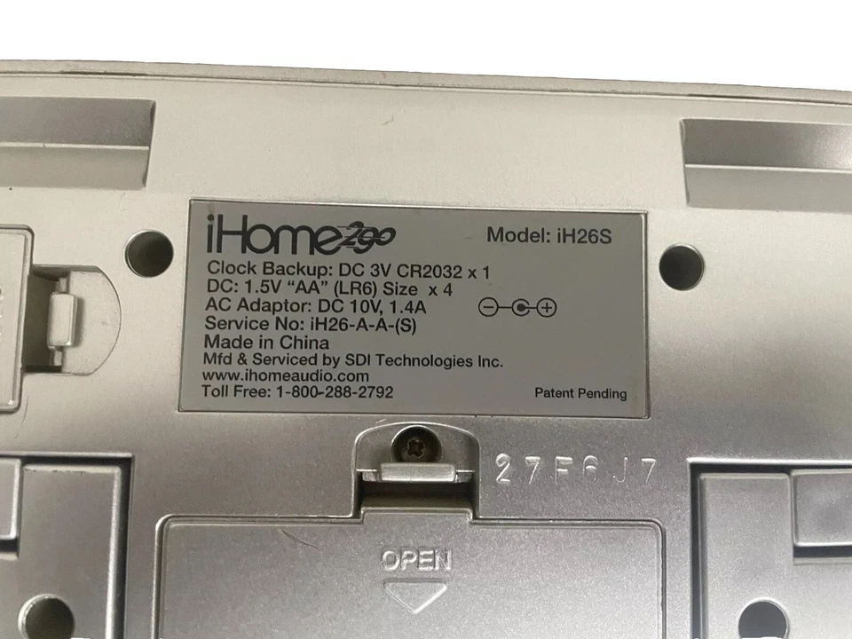 iHome2go Model iH26S Portable Alarm Clock iPod Dock/Player Only • Tested-Works - Image 4 of 4