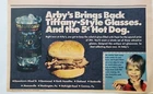 1973 Arby's Restaurant roast beef sandwich tiffany glass tumbler vintage ad