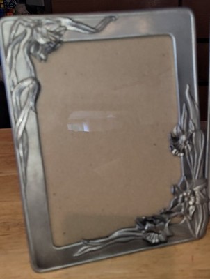 Pair SEAGULL Daffodil Design Pewter Frames PF234 Made in WI