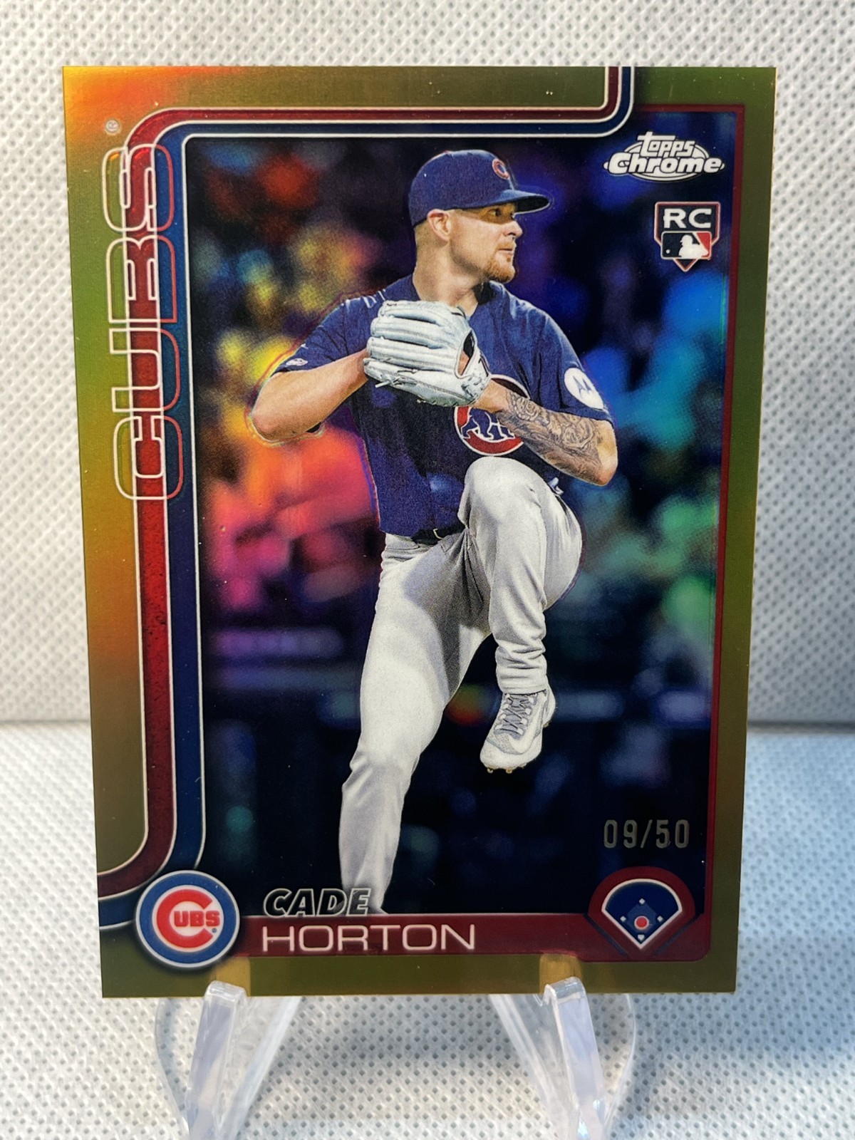 2025 Topps Chrome Update Cade Horton Rookie Debut Gold Refractor /50 RC Cubs
