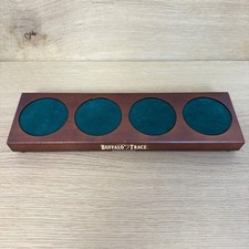 Buffalo Trace Distillery Wood Bar Coaster Holder Bourbon Whiskey Decor