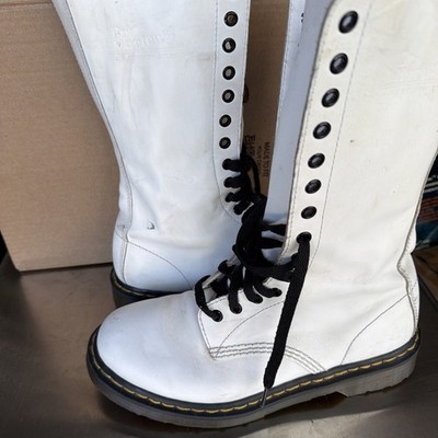 Dr. Martens 1914w Smooth Leather 14 Eye Tall White Boots EUR 41 Women 9