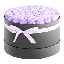 Uimoso 50 Preserved Roses in Round Box - Eternal Lavender Purple Flowers