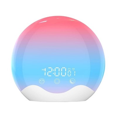 Electronic Alarm Clock Sunrising Effect Lamp Light Touch &Button Controls