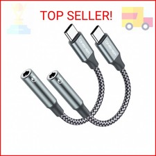 OneKer USB Type C to 3.5mm Headphone Jack Adapter, 2-Pack USB C to Aux Female