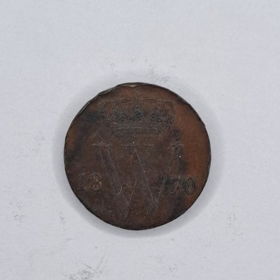 1870 Netherlands 1/2 Cent Half KM 90 Willem III Better Grade #SA21