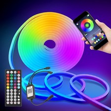 5M LED Neon Streifen 12V RGB Flexibel Wasserdicht Lichtband mit Eurostecker Deko