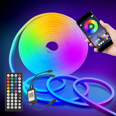 5M LED neon strip 12V RGB flexible waterproof light strip with euro plug decoration