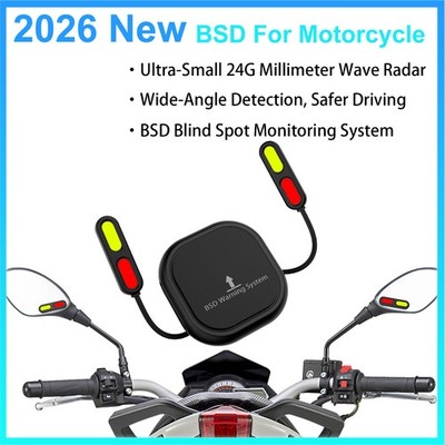 BSD01 24GHz Radar Motorcycle BSD Blind Spot Monitor IP67 Waterproof LED Alert