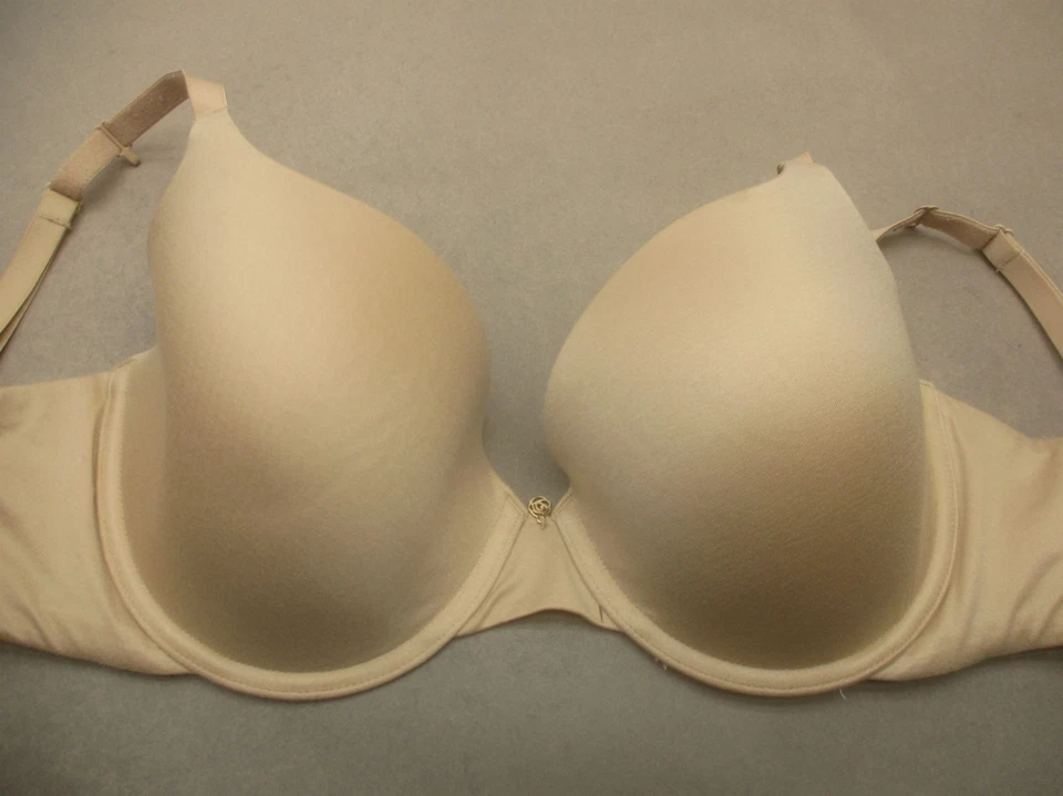 34DD Betsey Johnson женщин бежевый с подкладкой на косточках назад застежки Demi бюстгальтер 2H - Изображение 2 из 4