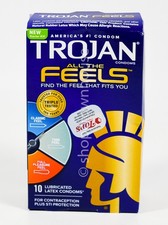 06/2026 Trojan ALL THE FEELS 10 latex Condoms classic Thin full pleasure 06/2026
