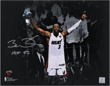 Dwyane Wade Miami Heat Signed 11x14 Spotlight on Table Photo with "HOF 23 Insc