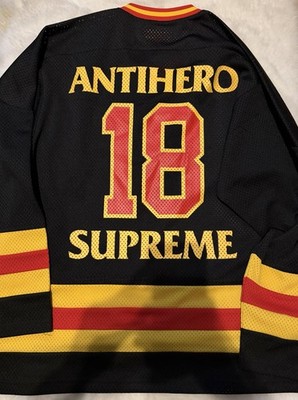 Supreme x Antihero Ozzy Hockey Jersey Black Long Sleeve Breathable