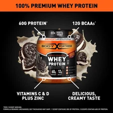 Body Fortress Super Advanced Whey Protein Powder, Cookies N’ Crème, 1.78 lb