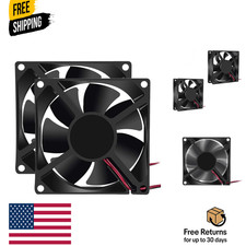 2Pcs 12V 3.14in 0.98in 80mm x 80mm x 25mm DC Fan 8025 Brushless Cooling for PC