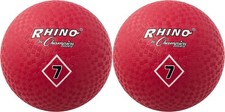 Champion Sports Nylon Wound 2-Ply Red Playground Ball, 7-Inch 2-Pack 