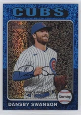 2024 Topps Heritage Chrome Blue Sparkle Refractor Dansby Swanson #457