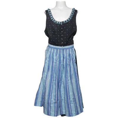 Gams Bock, Dirndl, Größe: 176, Blau/Schwarz/Weiß, Streifen, Mädchen #Yj9