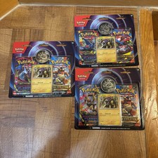 3 Set Pokemon Mega Evolution Raikou Card, Coin & Phantasmal Flame 2-Pack Blister