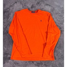 Polo Ralph Lauren Youth Orange Long Sleeve T Shirt Pony Logo Size XL 18-20