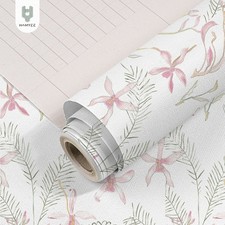 Red Floral Peel and Stick Bedroom Wall Decor Self-Adhesive Wallpaper 17.3"x118"