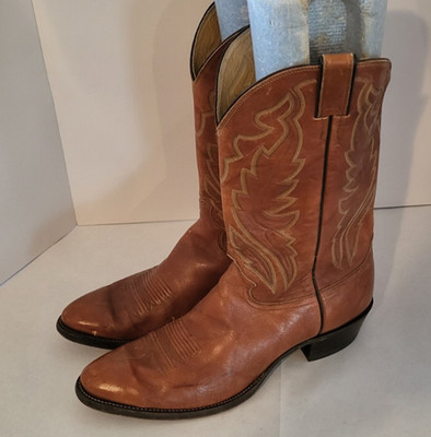 Justin Boots Brown Leather Western Cowboy Boot Style 1967 Men's Sz 14 B Narrow