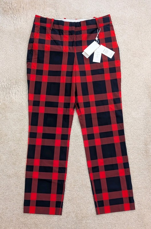 NWT Tory Burch Twill Golf Plaid Pants 6