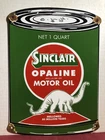 VINTAGE SINCLAIR OPALINE MOTOR OIL CAN 11” PORCELAIN SIGN SERVICE STATION PUMP