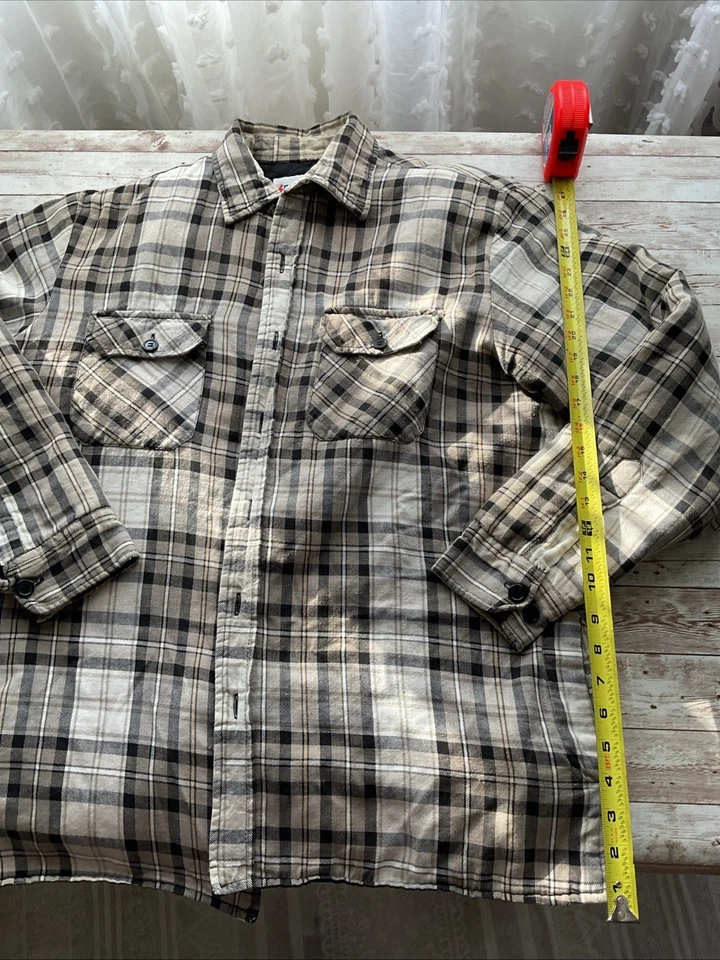 Camisa Chaqueta De Colección Sports Afield Acolchada Franela Para Hombre’s L Cuadros Trabajo Caza Foto 3 de 4