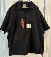 Dickies Short Sleeve Work Shirt Men's 2XL Original Fit Black Button Up NEW
