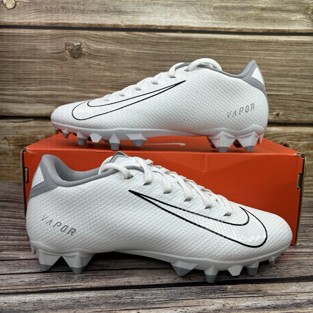 New Men\'s Nike Vapor Edge Team White Wolf Grey Size 8.5 CZ2606-100 Nike Vapor Edge Team Football Cleats Men main image 2