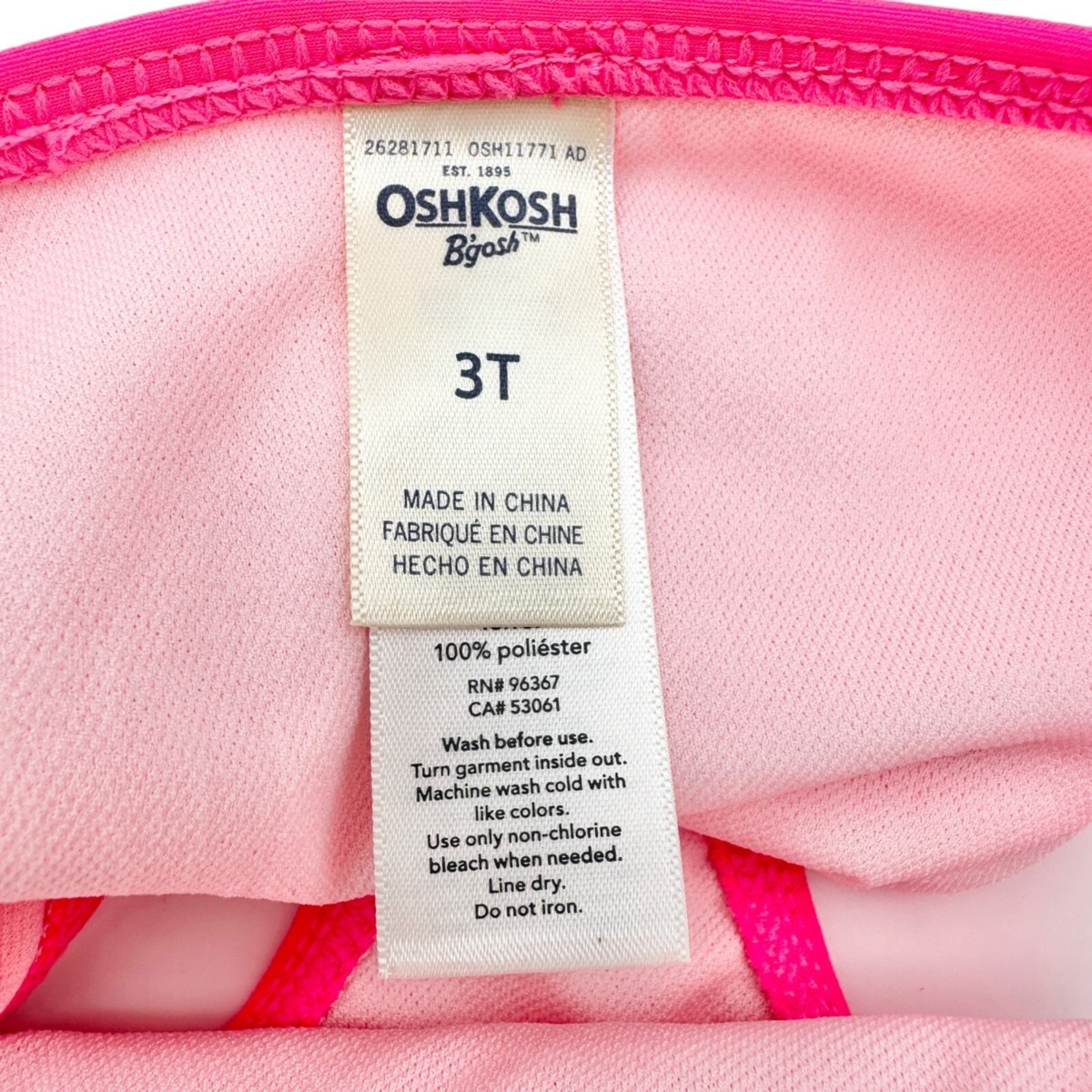 加州　セット OshKosh B'gosh 3T 2pc Swimsuit LS Top Blue White JE T'AIME Heart