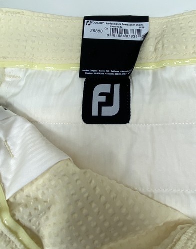 FootJoy Mens Golf Shorts Seersucker 10” Stretch Mens Lemonade Yellow Size 42 NWT - 第 4/7 張圖片