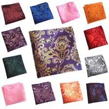 Men Paisley Flower Floral Pattern Pocket Square Handkerchief Wedding Party Hanky