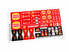 CUSTOM DIE CUT STICKERS for HUNGRY JACK'S MODELS , TOYS MODELS ETC